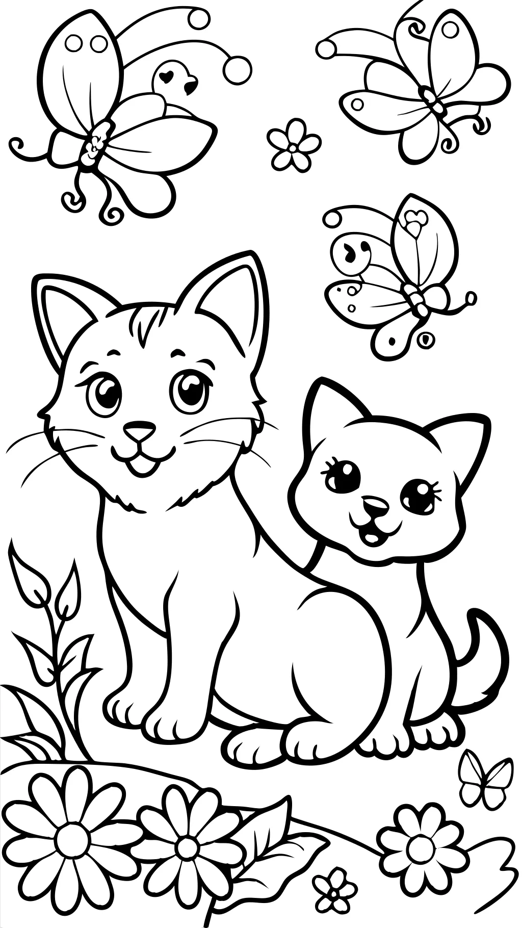 kitten and puppy coloring pages